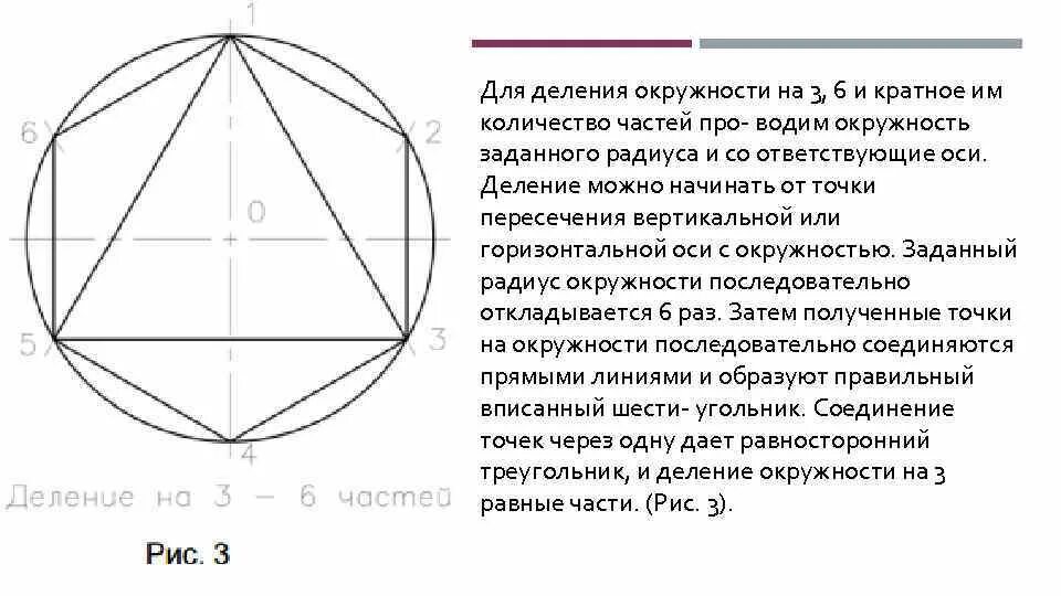 Как разделить окружность на три