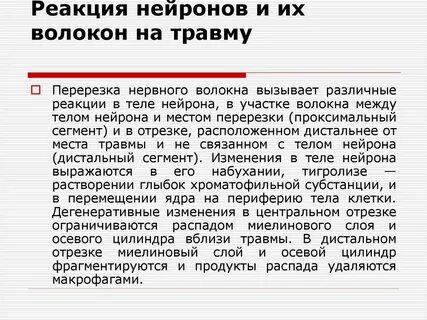Реакция нейрона