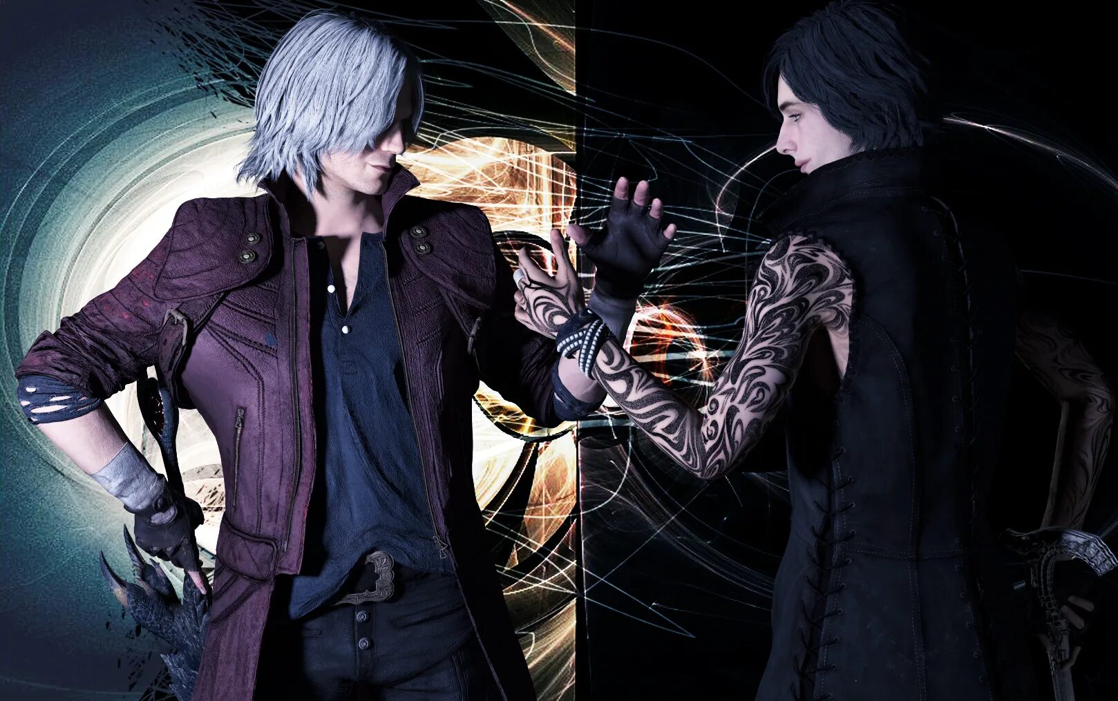 Данте игнис. ДМС V and Dante. Devil May Cry 5 Vitale. Leon and Dante. Dante DMC V.