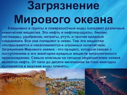 Сообщение экологические проблемы мирового океана география 7