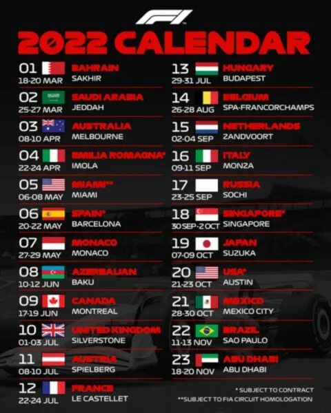 The definitive 2023 Formula 1 calendar: There will be 23 races instead of 24 Mar