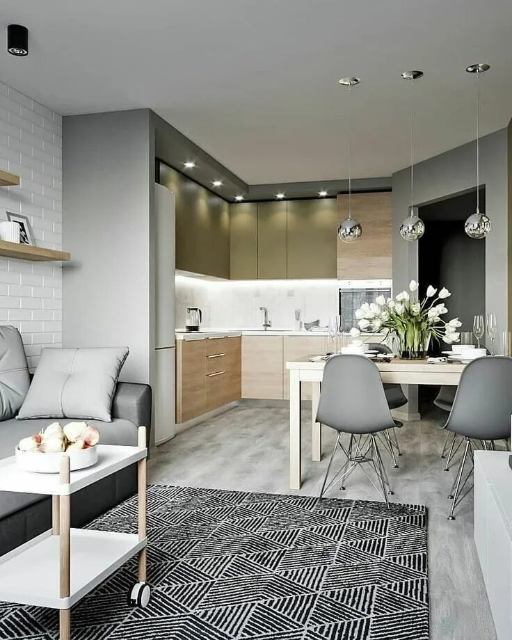 кухня студия - Google Search Small apartment interior, Kitchen design small, Con