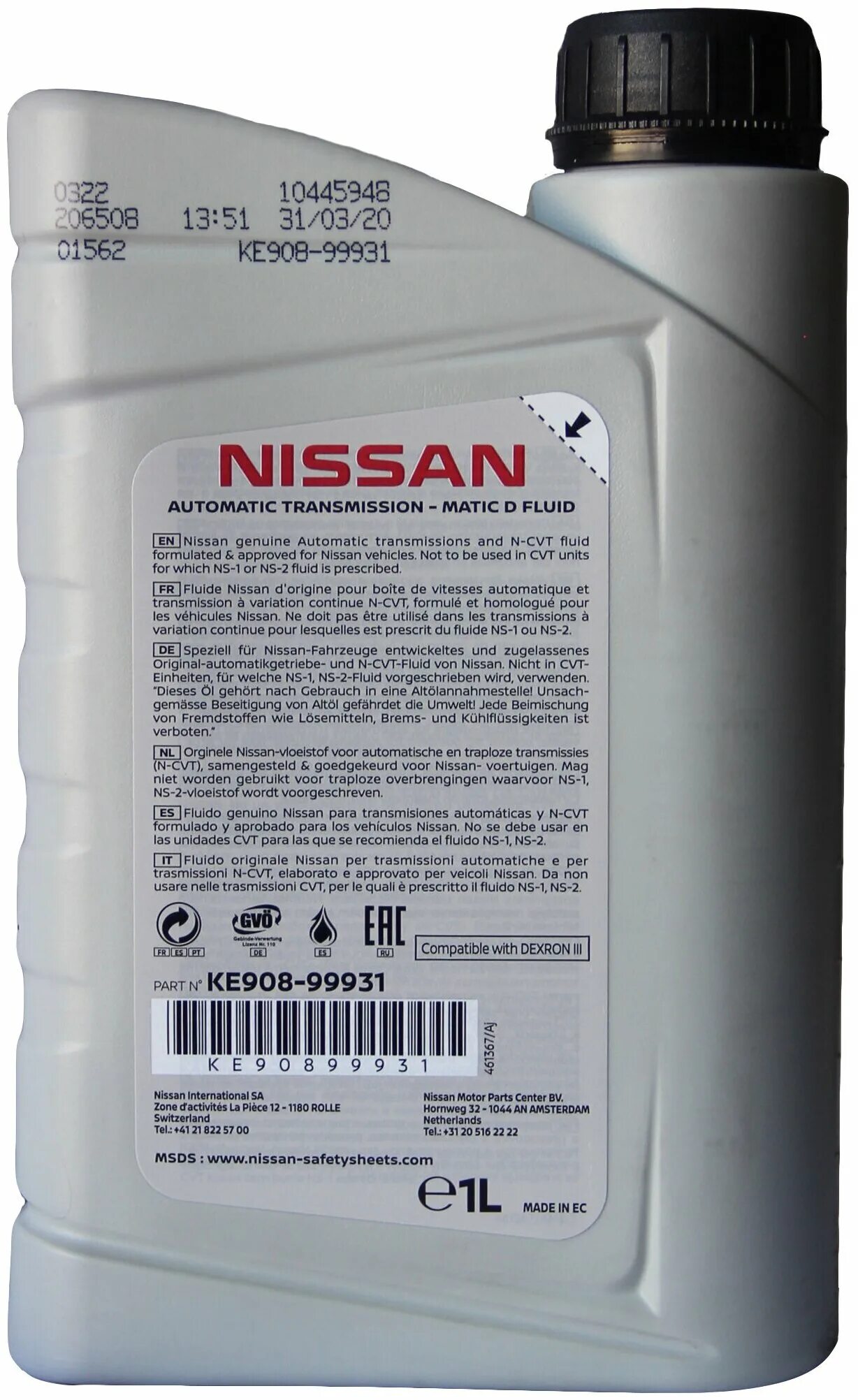 Nissan ke908-99931-r. Масло трансмиссионное Nissan matic d. Matic d Fluid ke908-99931. Nissan ATF matic d.