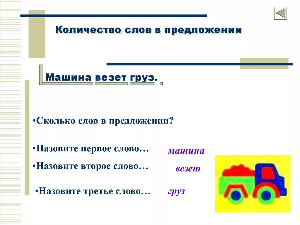 Сколько слов в предложении. Определить количество слов в предложении. Сосчитай слова в предложении. Составление предложений о машинах для детей.