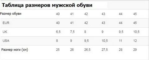 Размер 43 мужской