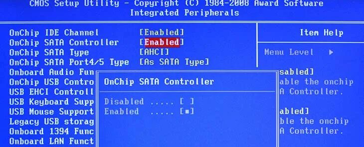 Почему биос жесткий. Переключением режима SATA контроллера в BIOS.. Onboard SATA Controller в биосе. ONCHIP SATA Type. В биосе не отображается жесткий диск.