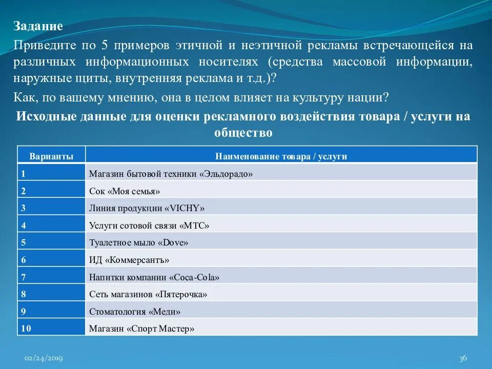 5 примеров товаров 5 примеров услуг. Этичная и неэтичная реклама примеры. приведите по 5 примеров этичной рекламы. примеры этичной рекламы на информационных носителях. этичная реклама 5 примеров.