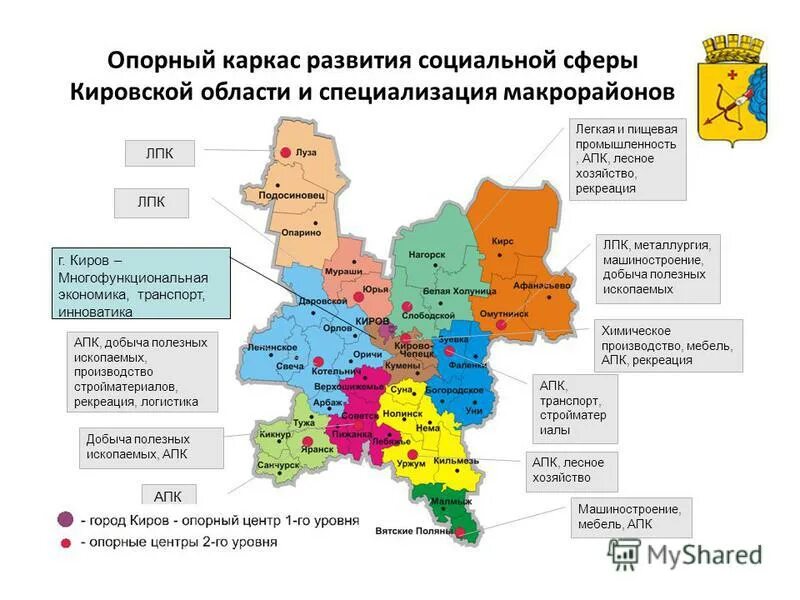 Какие отрасли экономики развиты в кировской. Кировская область экономический район. Карта Кировской области с районами. Карта Кировской области с городами. Экономическая карта Кировской области.