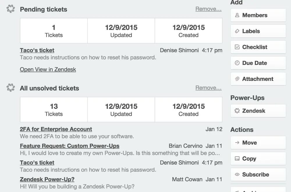 Ticket Zendesk. Views tickets