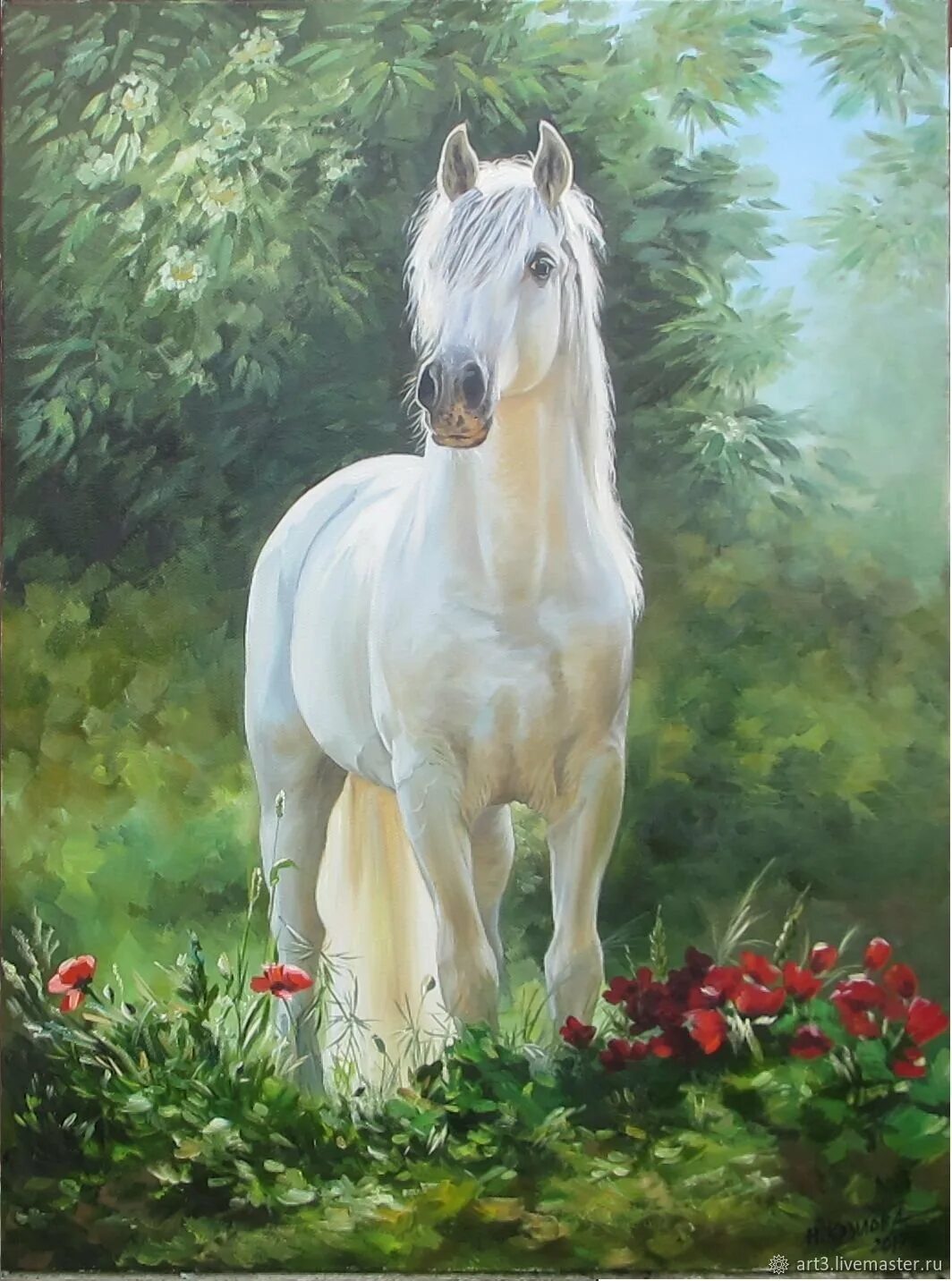 Американский Пейнтхорс лошадь. Картина лошади. Кони в живописи. Красивые лошади.