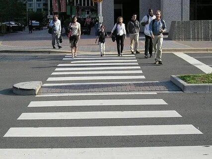 When you cross the street on foot