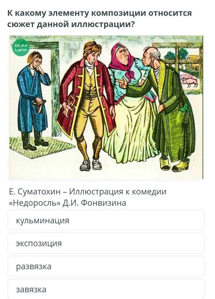 Тест по недорослю 1 и 2 действие