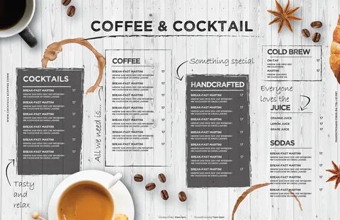 food menu menu design coffee menu cafe menu design Coffee Food cocktail .....