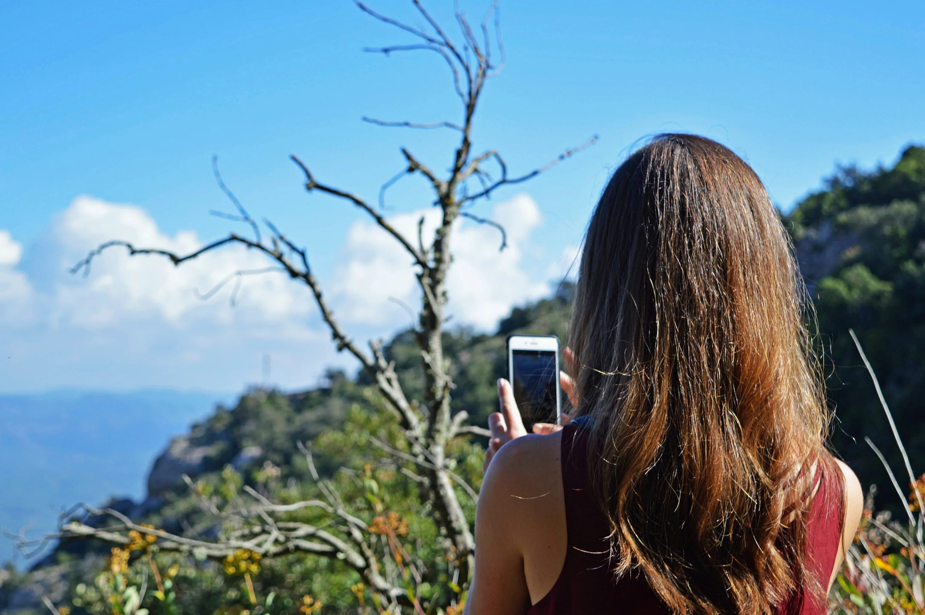 The view is beautiful. Девушки среда обитания. Природа на телефон. Hair back view. Woman backview.