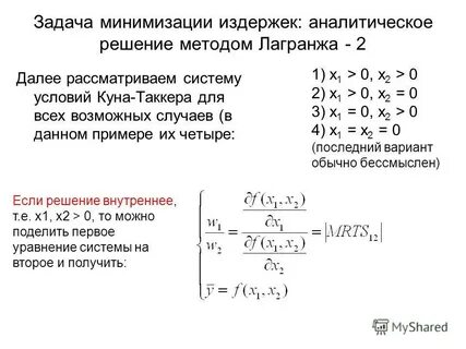 Методы решения задач минимизации
