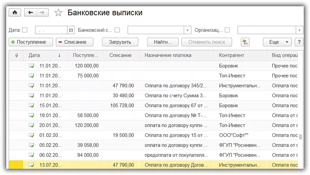 Сумма списаний банка. Банковские выписки в 1с 8.3 Бухгалтерия. 1с банковские выписки банковская выписка. Выписки банка в 1с 8.3. Банковские выписки в 1с 8.3 Бухгалтерия 3.0.