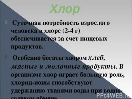 Хлор норма