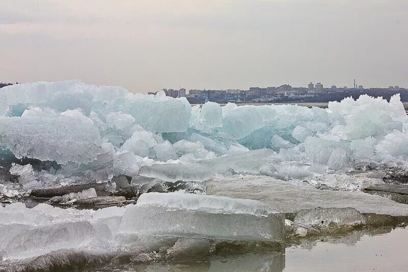 Ледяной затор. Ледоход. Затор подныривания. Затор на море.