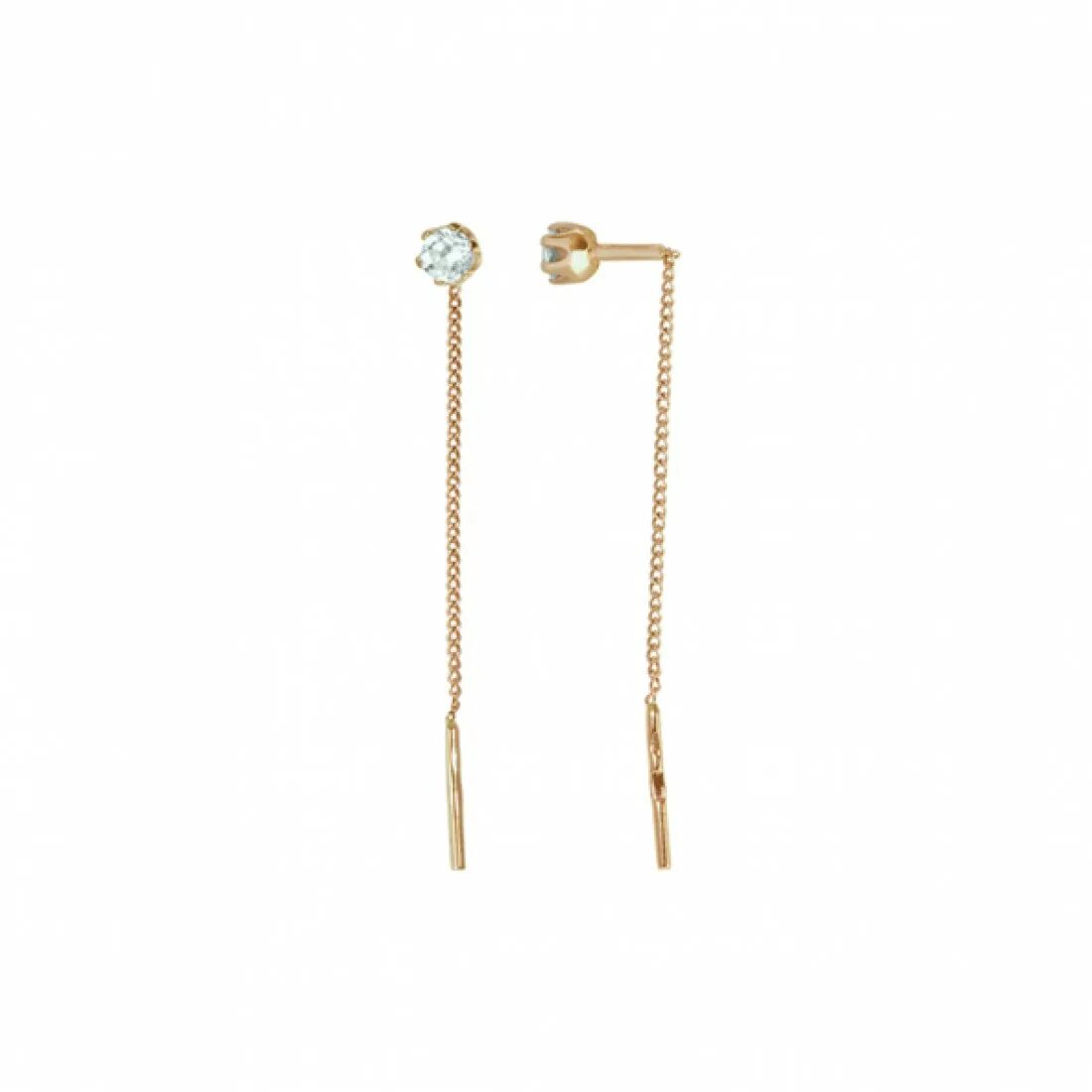 серьги протяжки фианитами