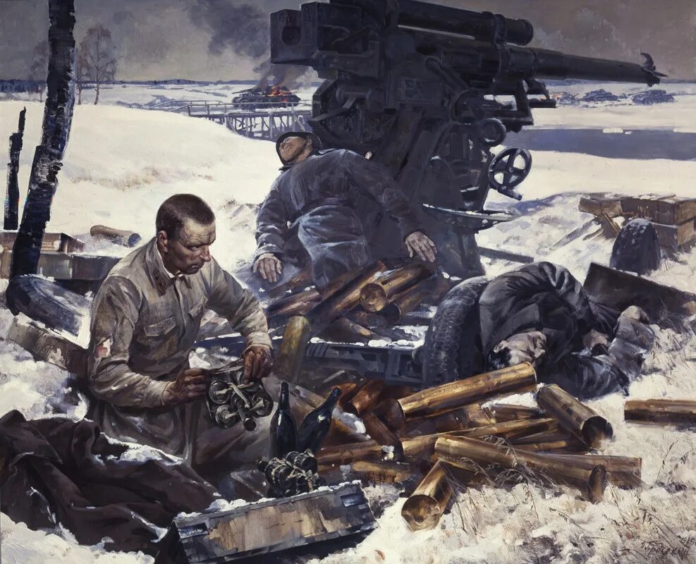 Военные картины великой отечественной войны. Присекин Курская битва диорама. Картина Курская битва Присекин.