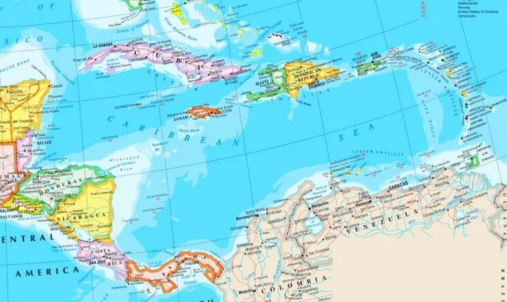 Где находится карибские острова страна Central America Mapa geografia, Mapa américa do sul, Mapa