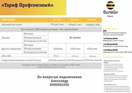 Билайн тариф яркие решение