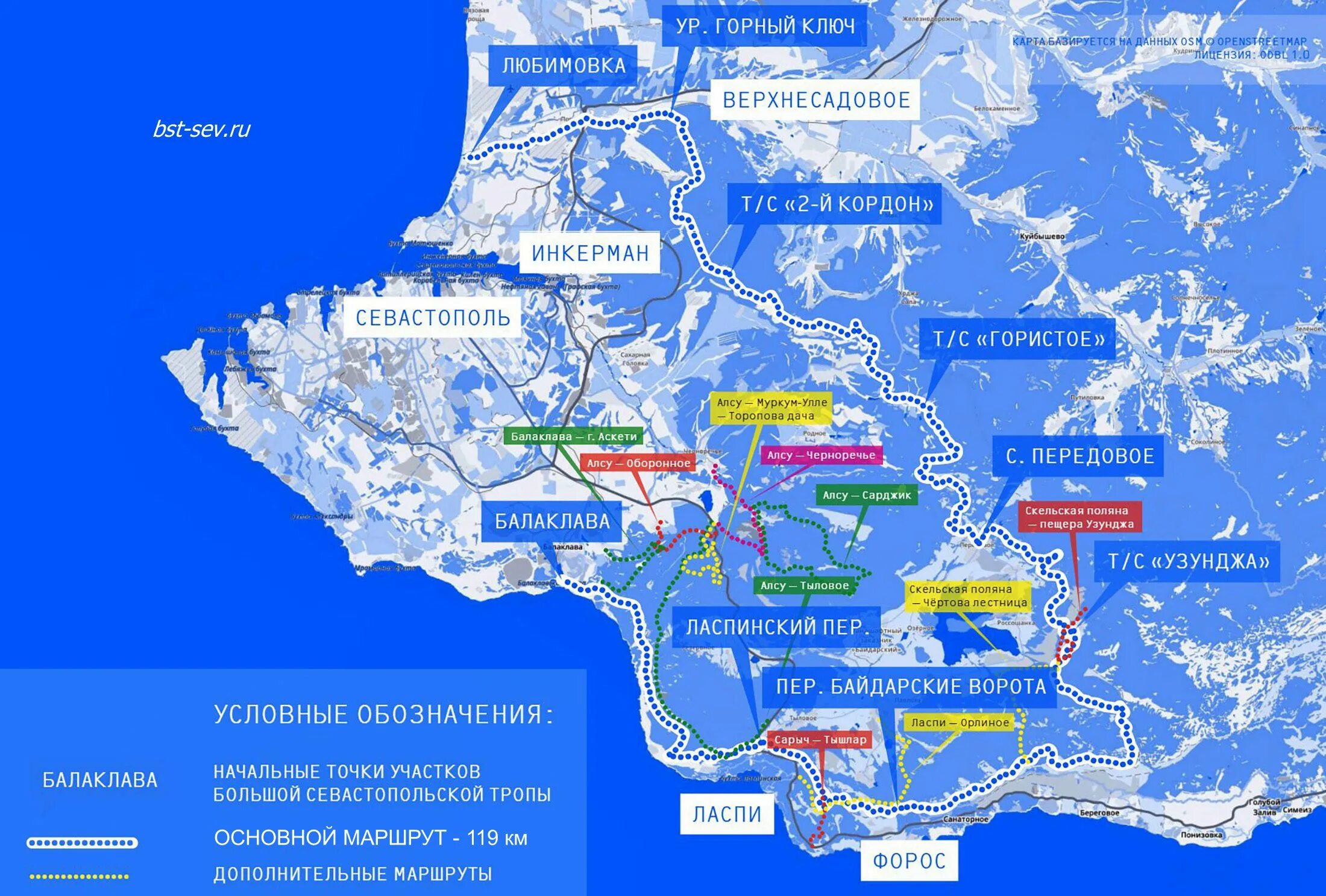 Какие города входят в севастополь. Большая Севастопольская тропа карта. Большая Севастопольская тропа маршрут. Маршрут большой Севастопольской тропы. Маршрут большой Севастопольской тропы на карте.