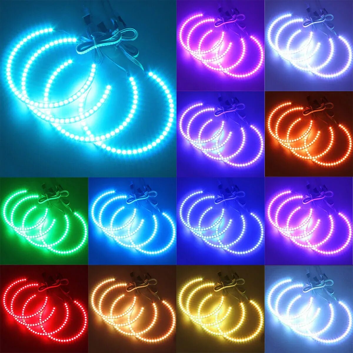 Ангельские глазки РГБ. Светодиодный ангельские глазки RGB Halo Rings x. 2106 Ангельские глазки RGB. Диодное кольцо. Лед глазки