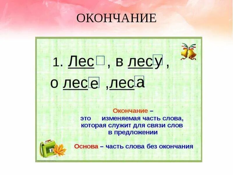 Определение окончания 3 класс. Окончание. Окончание слова. Окончание 3 класс. Окончание это изменяемая часть слова.