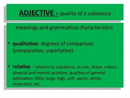 Adjectives qualities 7 grade