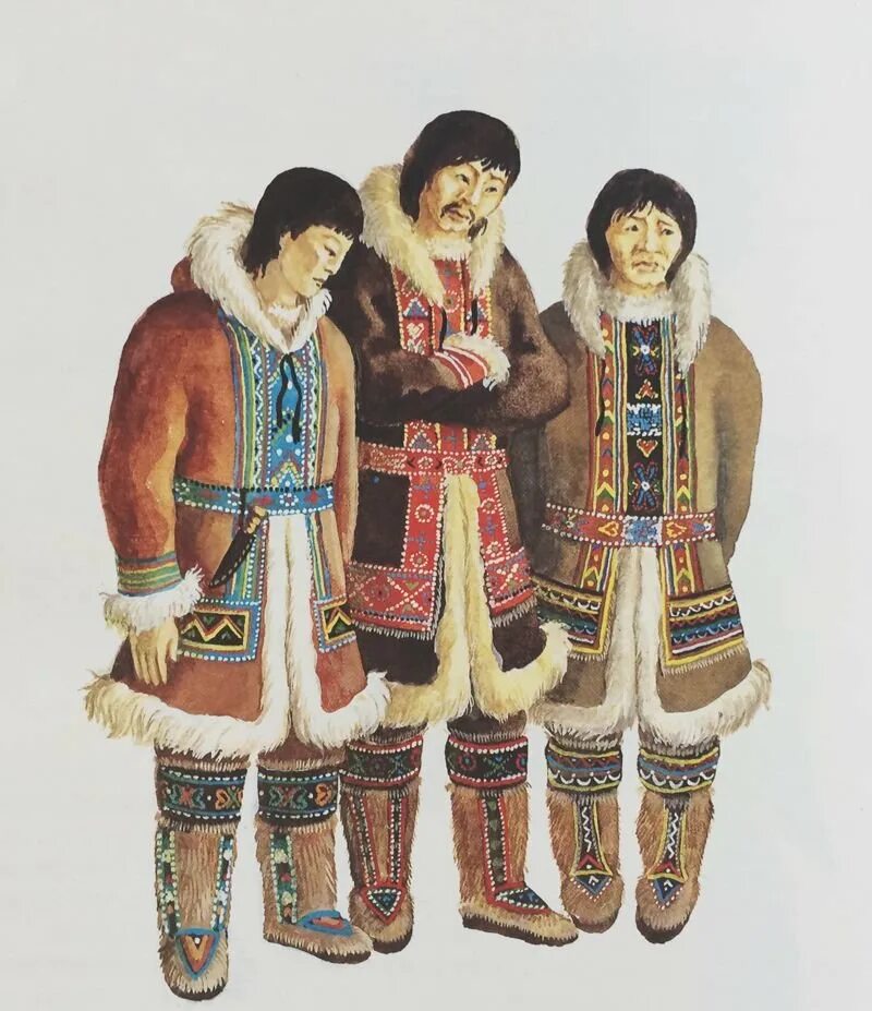 Национальный костюм эвенков Забайкалья. Якуты, чукчи, Ханты, ненцы. Ненцы и якуты. Национальная одежда народов севера ненцы.