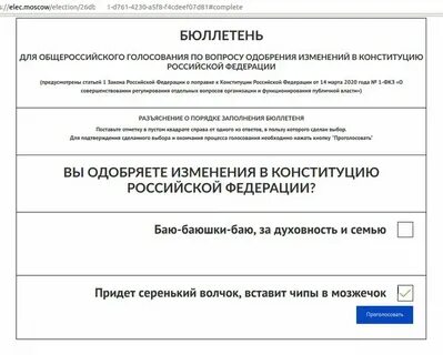 Голосование 2020 вопросы