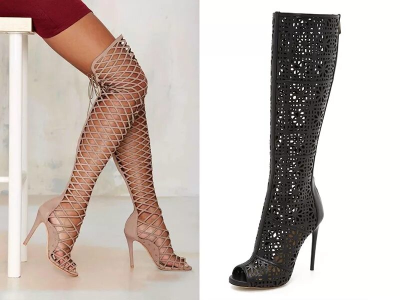 ботфорты сетка. ботфорты в сеточку. сапоги чулки. сапоги летние кожаные. колготки в сетку.