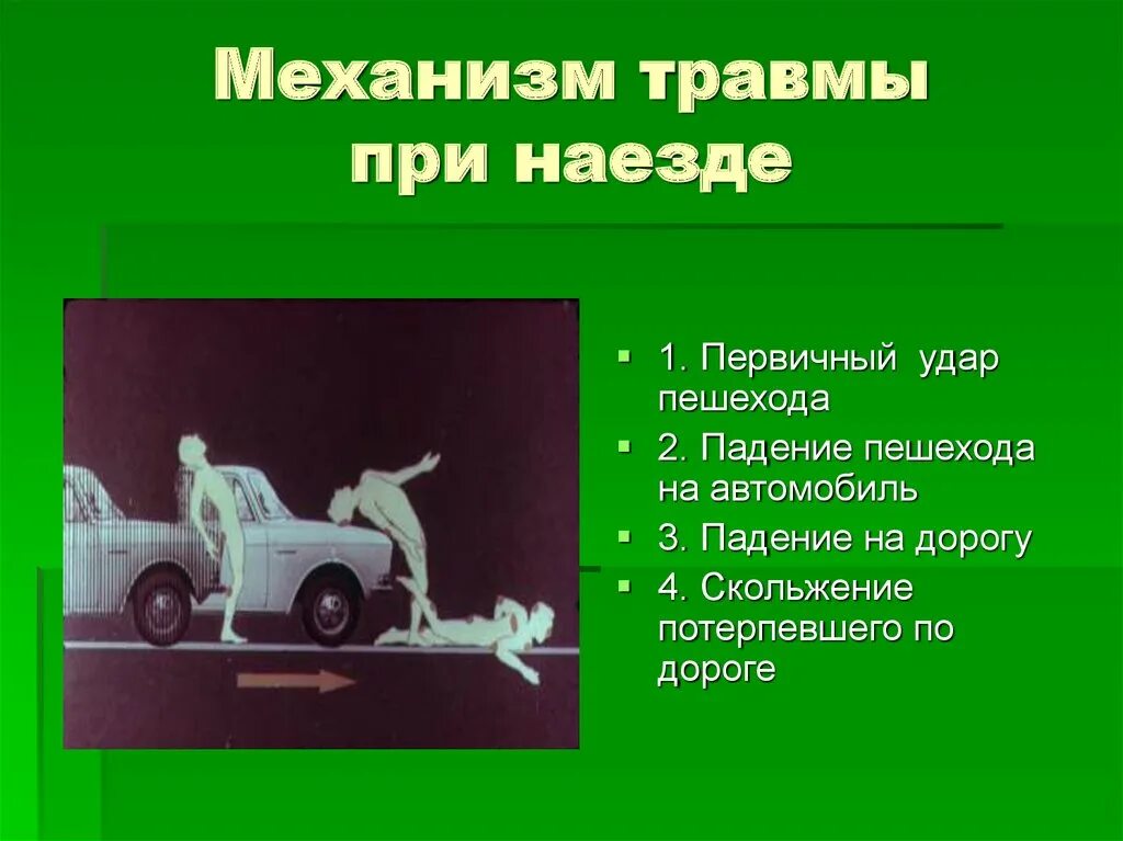 Что делать если произошел наезд на пешехода. Травмы пешехода при наезде автомобиля. характеристика повреждений при наезде на человека. механизм наезда на пешехода.
