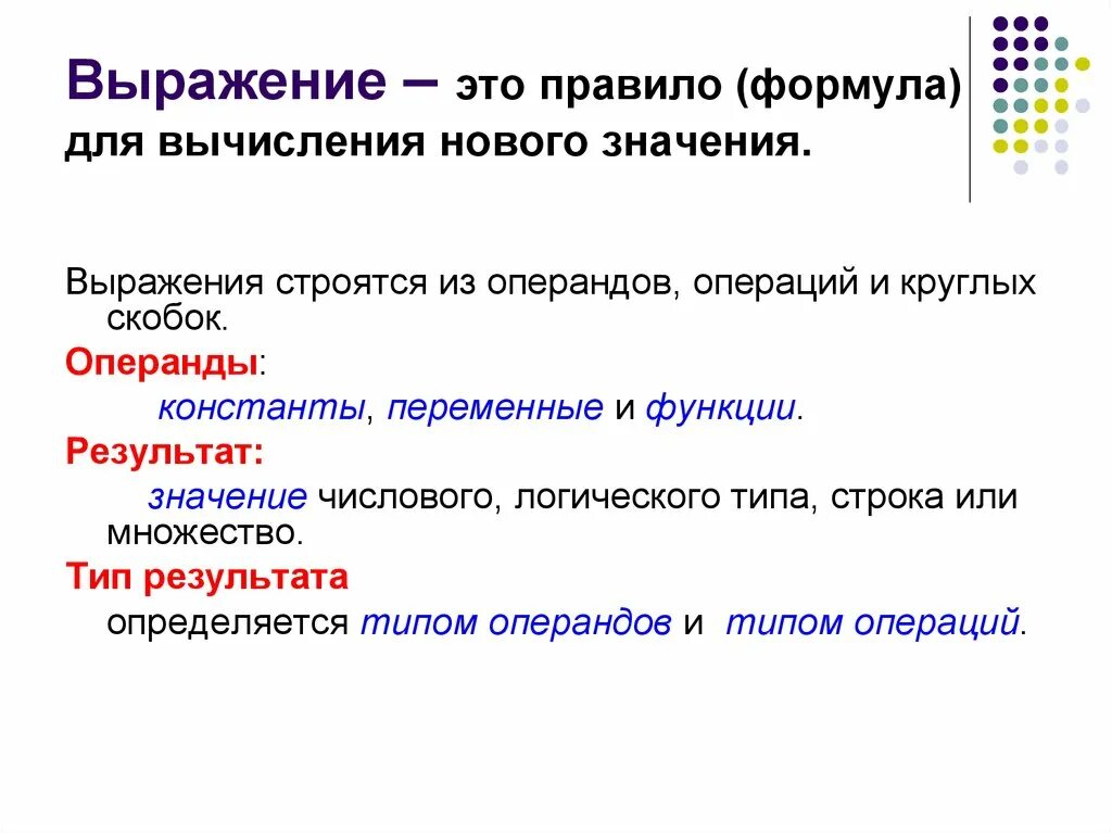 Выражение. Что такое выражение, операция, операнд?. Операнд выражения. Операнд функции.