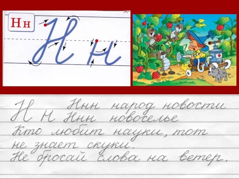 В широкой линейке как писать тетради образец
