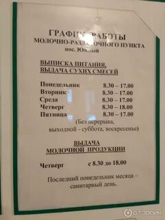 Молочная кухня часы работы