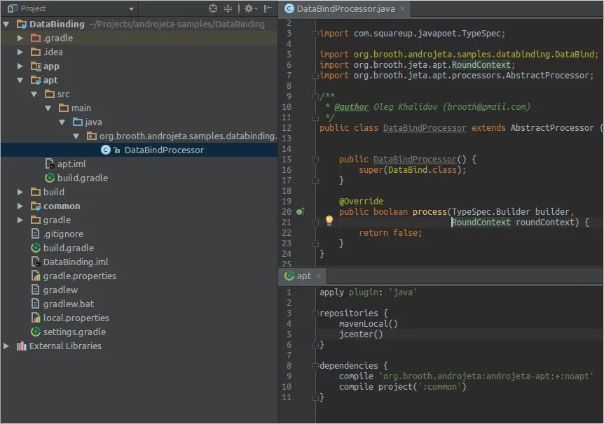 Gradle latest version. Build.gradle. gradle java. apt module. gradle-файл проекта.