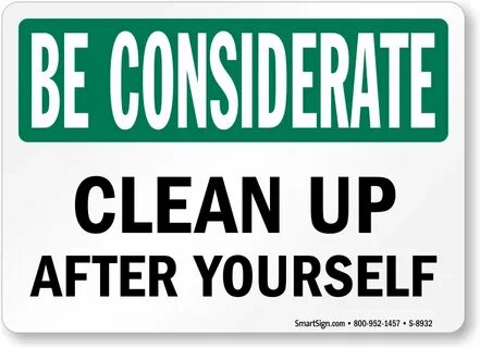 Clean off clean up
