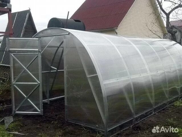 Двойная теплица из поликарбоната. Теплица прямостенная 40х20 - 3. Теплица "капелька". 5м. Теплица из монолитного поликарбоната.