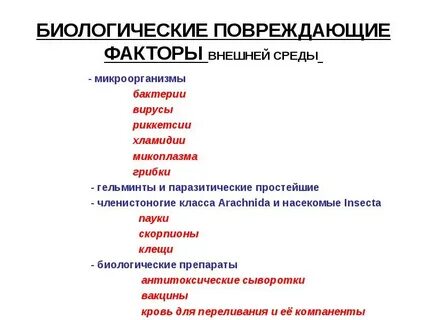 Наличие биологический