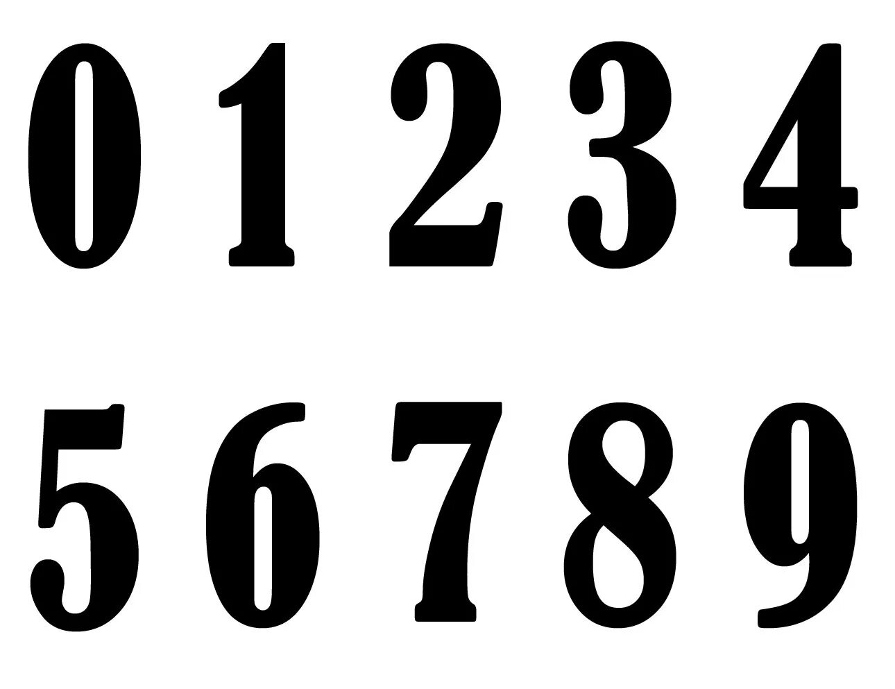 Цифры. Изображение цифр. Крупные цифры для распечатки. Большие цифры для печати.