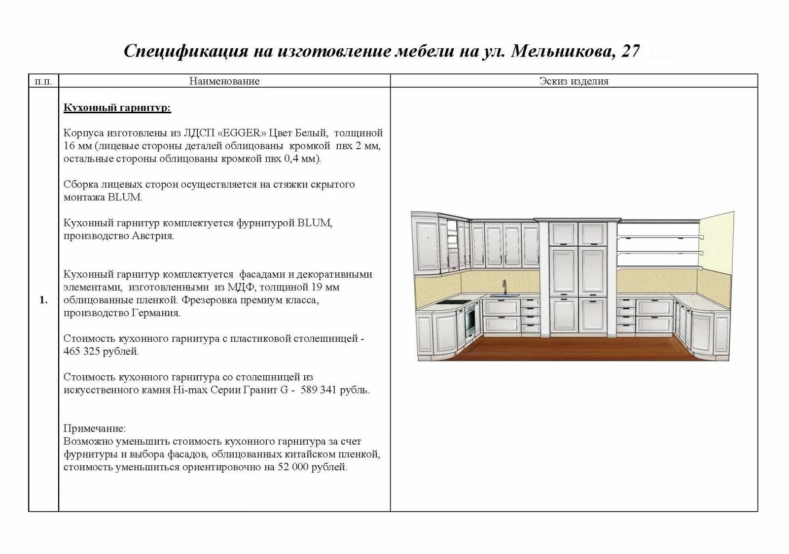 Договор на изготовление мебели на заказ. Спецификация кухни. Техническое задание на проект кухни. ТЗ дизайнеру для проектирования кухни. Спецификация корпусной мебели.