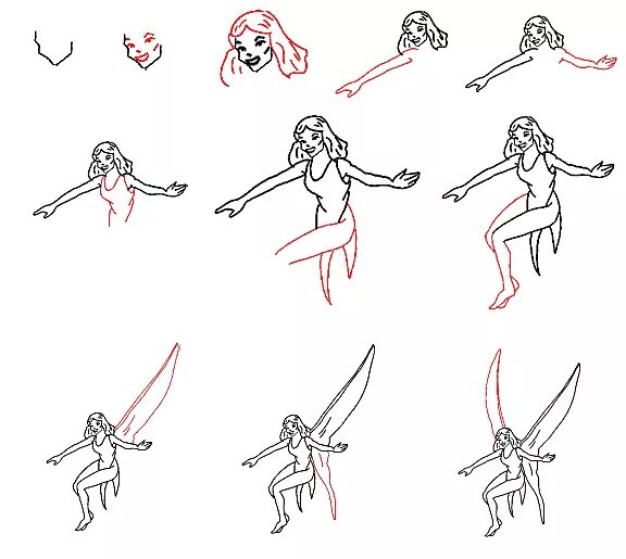 нарисовать фею поэтапно. нарисовать фею поэтапно. рисунок феи пошагово. фея схема рисования для детей. поэтапное рисование феи.