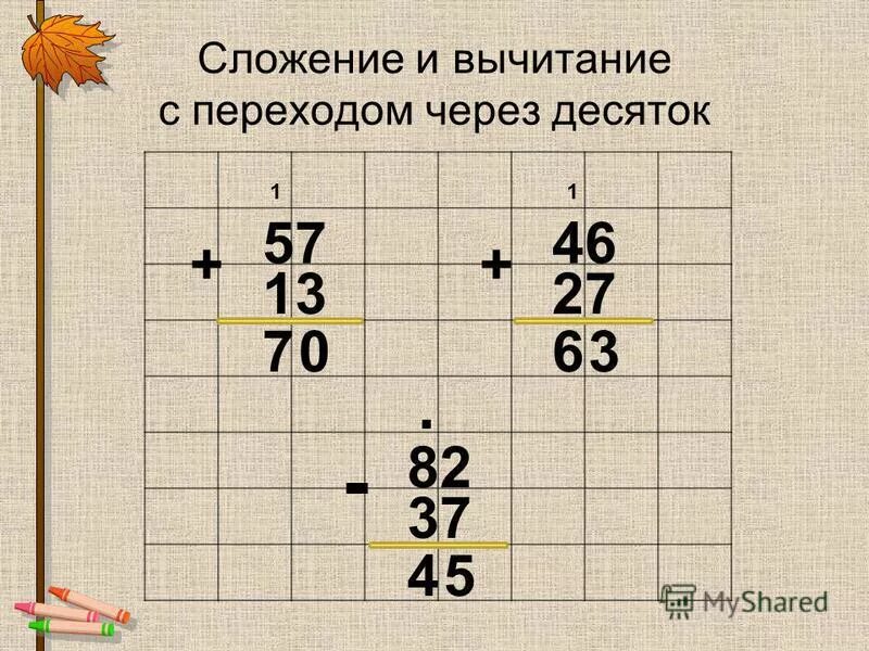 Правило сложения двузначных чисел. Члодение трех значных чисел. Решение в столбик через десяток. Карточки 2 класс математика сложение и вычитание в столбик. Примеры в столбик с переходом через десяток.