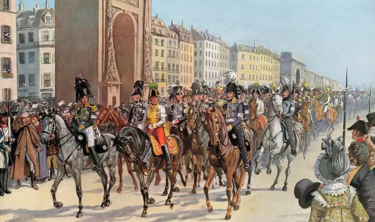 Европа входит в войну. Русские войска в Париже 1814. Взятие русскими войсками Парижа в 1814.