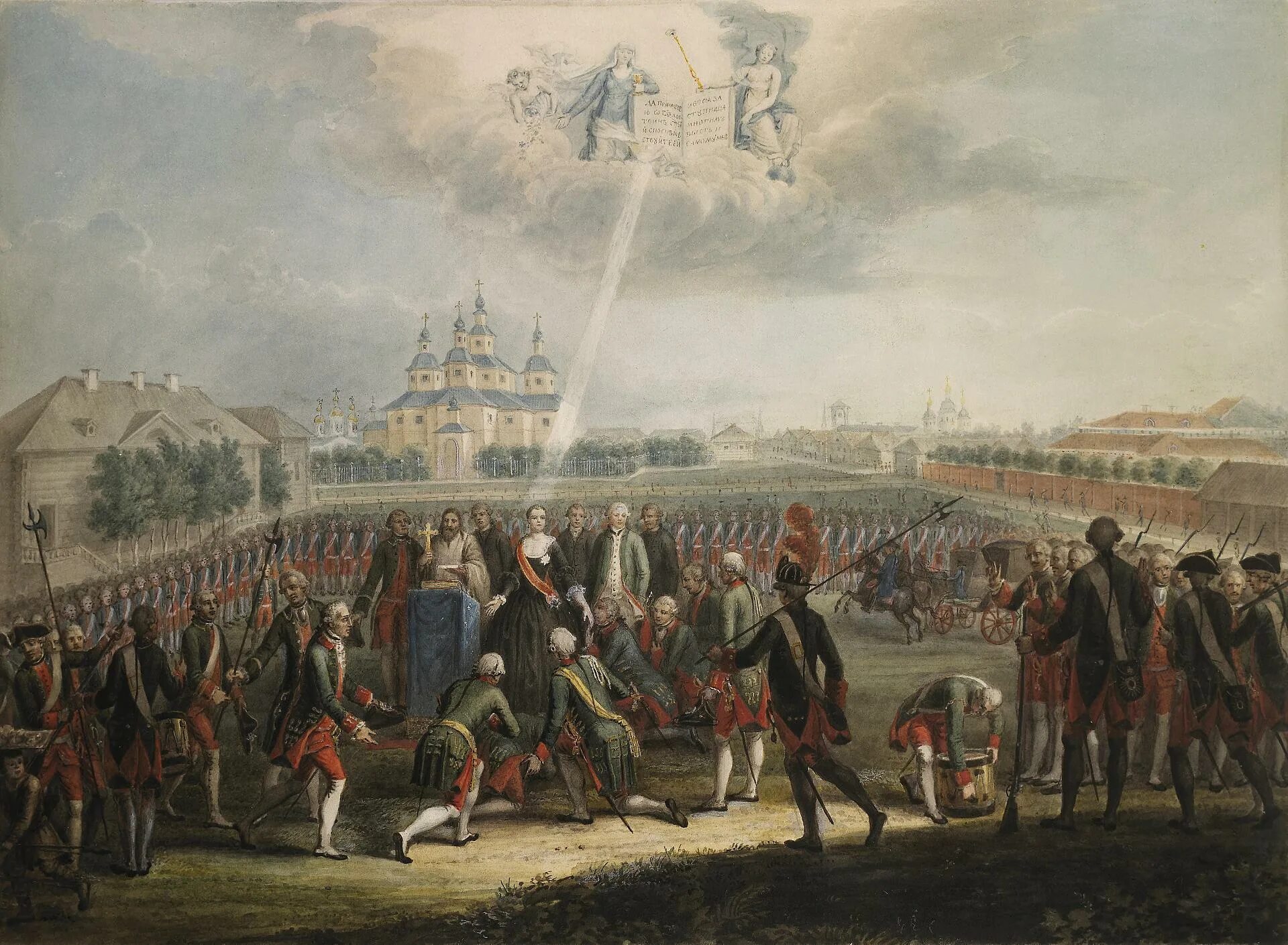 Концу 18 века появилось. Дворцовый переворот 1762 Измайловский полк. Переворот 28 июня 1762 года Екатерины 2. Присяга Измайловского полка Екатерине II. Дворцовый переворот 28 июня 1762 года.