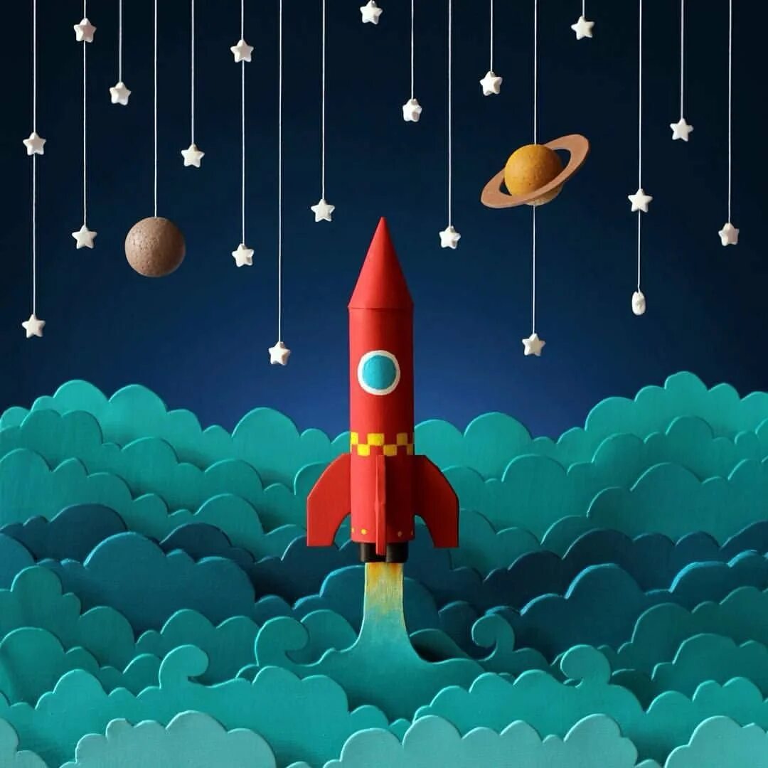 День космонавтики для детей ракета. Поделки про космос для детей. поделки котдню космонавтики.