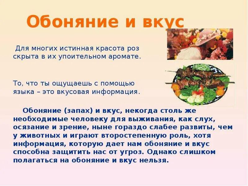 Обоняние и вкус. Вкус и запах. Если пропало обоняние и вкус. Восприятие запахов.