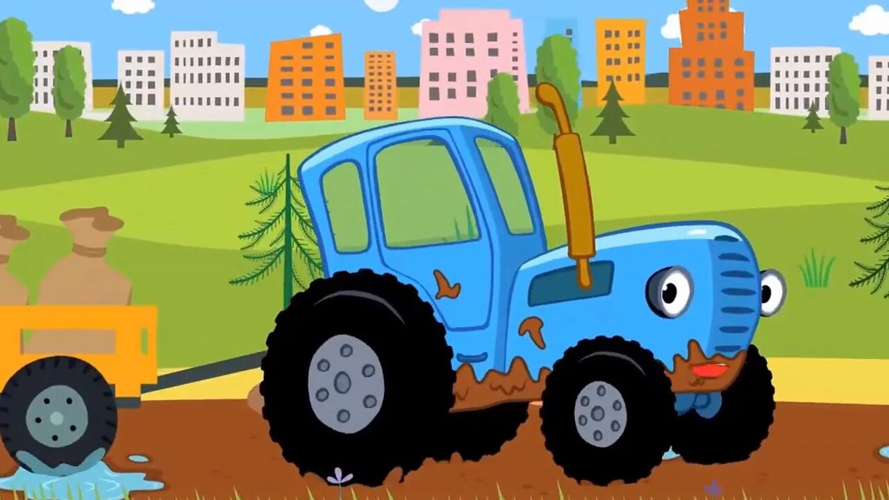 Трактор по полям. Трактор мультяшный для малышей. Синий трактор тыр тыр. Видео детская видео синий трактор
